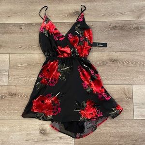 NWT Mesh Dress With Velvet Florals